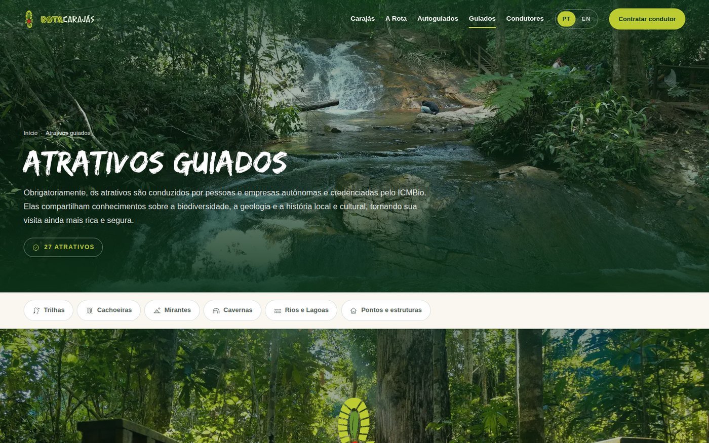 O site oficial do destino